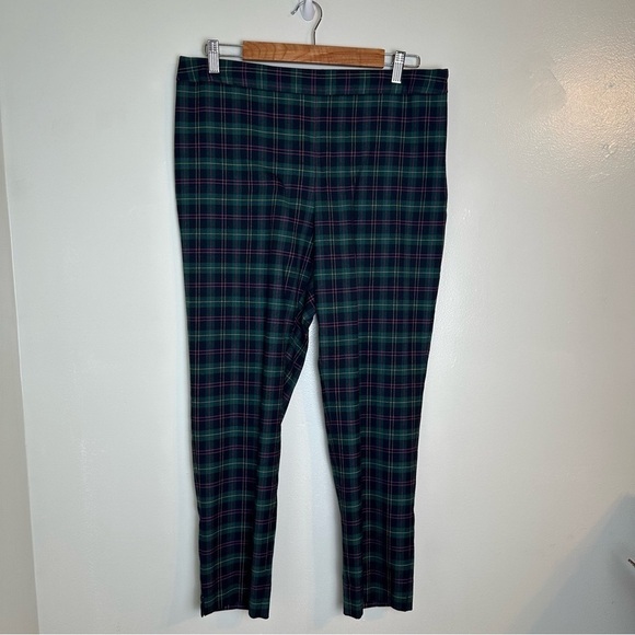 Talbots Wool Blend Plaid Chatham Ankle Pants, Size 12 Petite, Highland Green - Picture 1 of 10